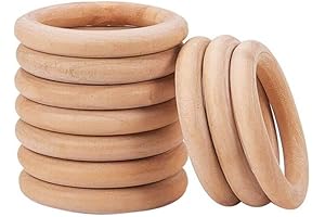 10 Piece Solid Wooden Teething Rings for Babies