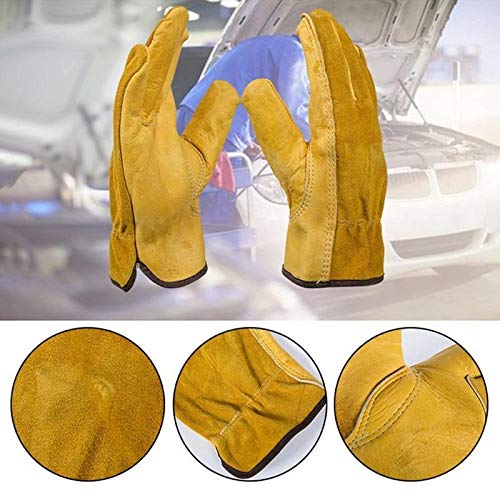 Gants de travail résistant à l'usure Gants durables et lourds flexible jardinage THORN Preuve Gants de travail en cuir imperméable Gants Slim-Fit renforcé Rigger (Size : XL)