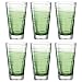 Produktbild Leonardo Vario Struttura Trink-Gläser 6er Set, spülmaschinenfeste Longdrink-Gläser, bunte Trink-Becher aus Glas, grün, 280 ml, 026834