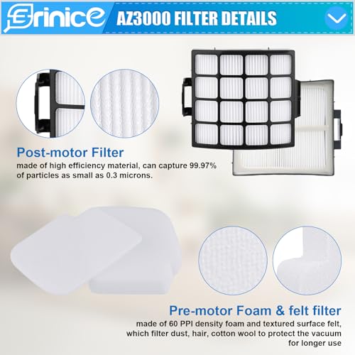 Image of 14 Pack AZ3002 Filter Replacement Part for Shark Stratos AZ3000 AZ3000C AZ3000W AZ3002C Upright Vacuum, 1 Brushroll 2 Filters 4 Foam Filters 4 odor neutralizer 2 Belts 1 Cleaning Brush