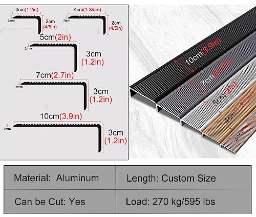 Protector de metal extra ancho para escalones de madera en restaurantes 3