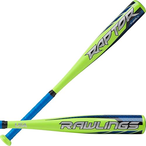 Miniatura 10 de Rawlings Bate Raptor T-Ball Estados Unidos Caída -12 Barril de 2 1/4 pulgadas 1 Pc. Aluminio Azul neón