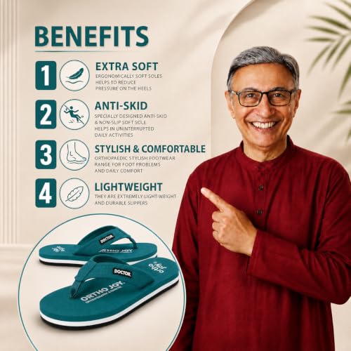 Image of ORTHO JOY EXTRA SOFT Ultra Cushion Slippers for Men's| Doctor | Lightweight & Comfortable| Orthopedic & Diabetic| Casual & Stylish| Non-Slip Durable Mcr Dr Chappals & House Flip flops For Gent's & Boy's