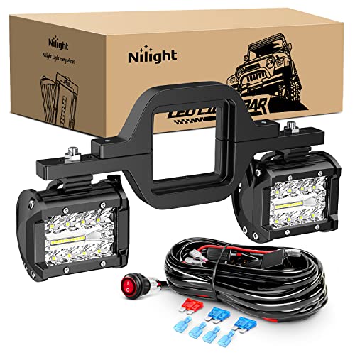 Image of Nilight 2 Pcs 4 Inch 60W Led Pods with 2 Inch Tow Hitch Mounting Brackets Backup Reverse Lights Rear Light Bar for Pickup ATV SUV Truck Trailer Boat