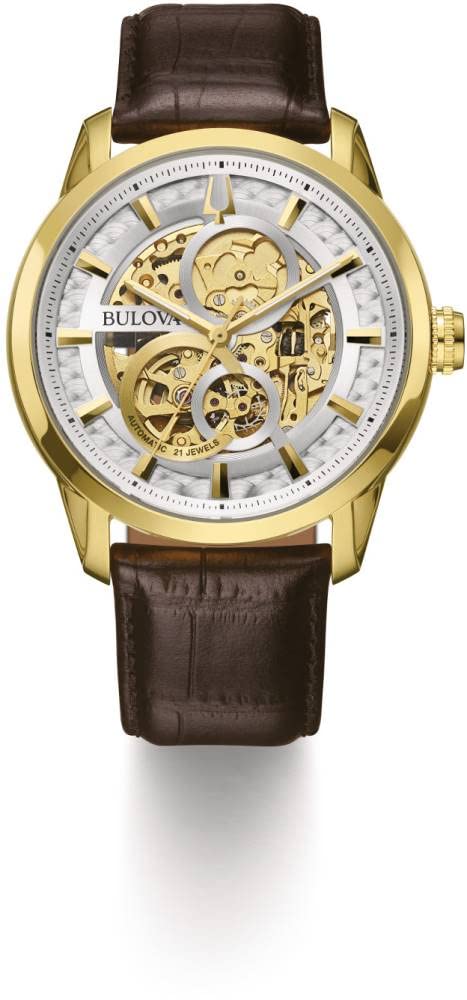 Bulova Brown Mens Analogue Watch Automatic / Wilton 97A138