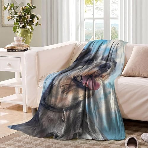 Couverture Schnauzer lit et canapé : jeté de lit microfibre doux pour adulte et enfant - 4