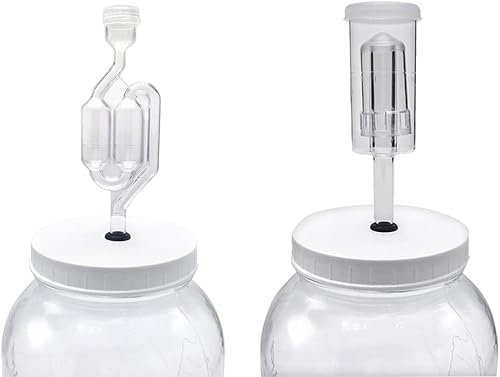 Miniatura 5 de Fermentaholics Airlock - Paquete de 4 esclusas para elaboración de cerveza y fermentación, uso con tapón de goma perforado, tapa con ojales, para