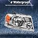AUTOSAVER88 Headlight Assembly Compatible with 2004 2005 2006 2007 2008 Ford F150 F-150 04-08/2006-2008 Lincoln Mark LT Headlamp Replacement Chrome Housing Clear Lens Amber Reflector