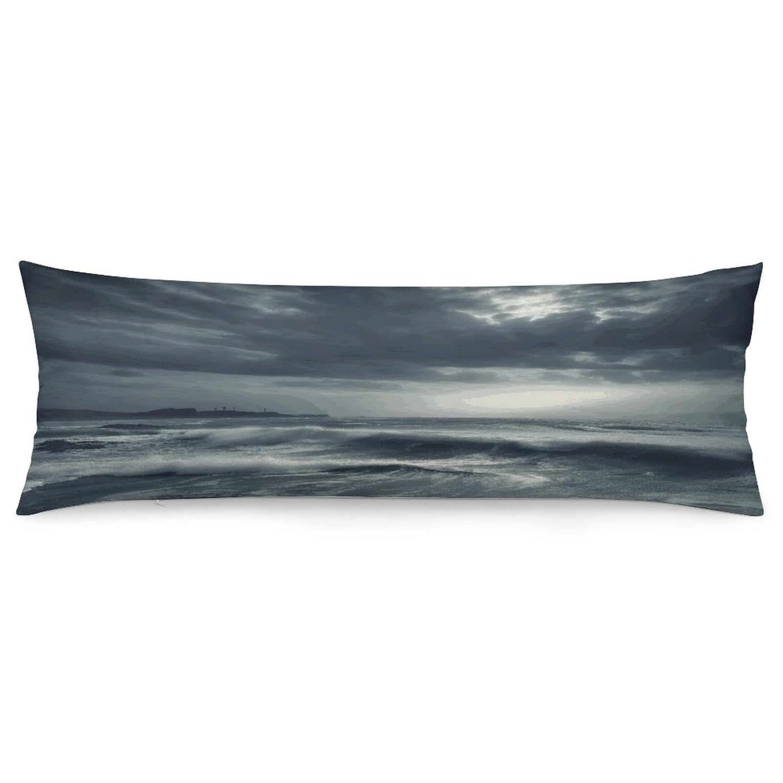 Stormy Sea Pillowcase Decorative Long Body Pillow Case Soft Breathable Body Pillow Cover Modern Large Pillowcase Cute Body Pillow Pillowcases for Bedroom Couch 18.9 X 53 Inch