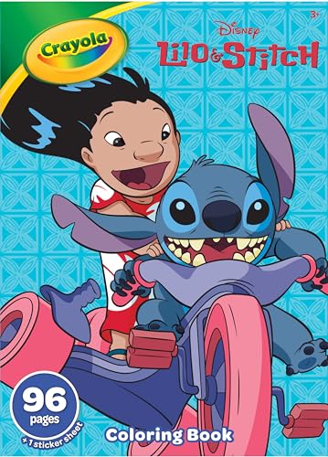 CRAYOLA Lilo & Stitch 96 Page Colouring Book | 96 Pages of Colouring Fun with Lilo, Stitch & Friends! | Includes Bumper Sticker Sheet for Kids Ages 3+