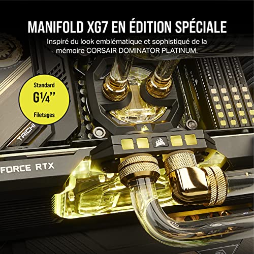 Corsair Hydro X Series XG7 RGB 4080 SUPRIM/Trio Bloc d'eau pour GPU - pour Les Cartes MSI GeForce RTX™ 4080 SUPRIM et Gaming Trio - Cuivre Nickelé - Plaque Arrière Incluse - Noir