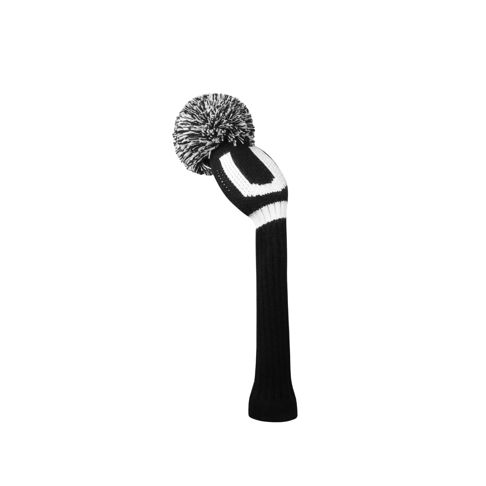 Scott Edward 1PCS Knit Pom Pom Black and White Hybrid(UT) Wood with Rotating Number Tags,Soft,Portable(Letter U) — image 1