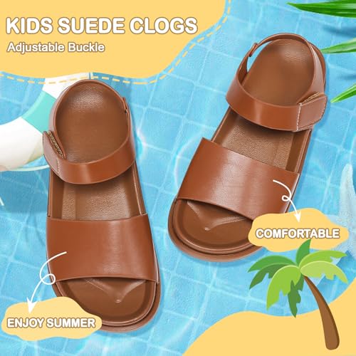 youermei Big Kids Sandals Adjustable with Back Strap, Open Toe Flat Slide Shoes for Baby Girls and Boys, Lightweight Soft Summer Walking Sandal, Non-Slip Comfort Beach Outdoor Children's Shoes3