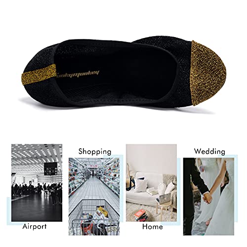 FUNKYMONKEY Foldable Ballet Flats for Women's, Comfortable Portable Travel Roll Up Walking Shoes4