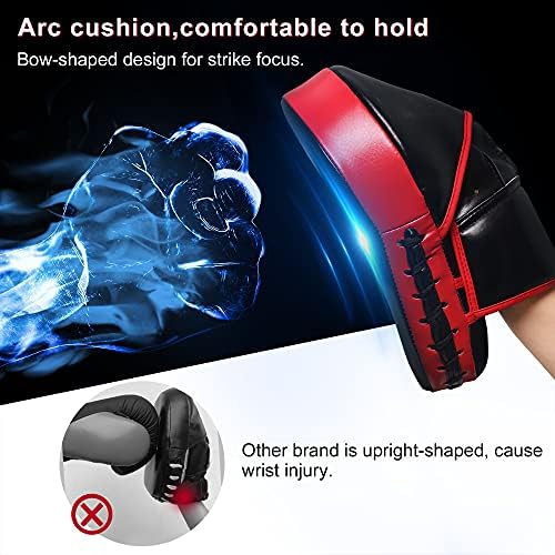 PROIRON Boxing Pads, Boxing Training Pads PU Leather, Thai Pads Boxing Mitts Boxing Pads Adult, Curved Focus Pads Karate Martial Arts Kickboxing Pads