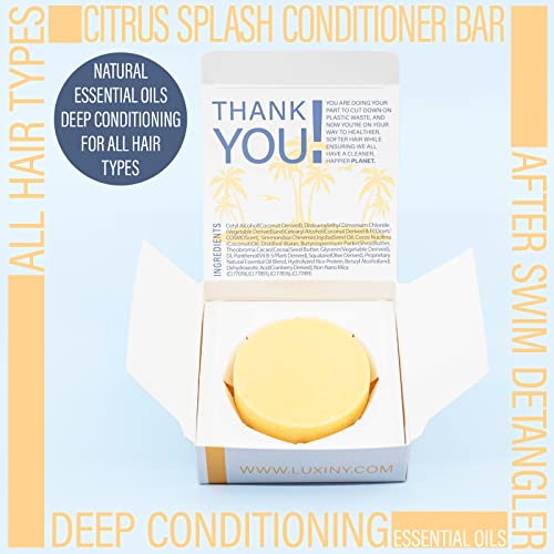 Luxiny Natural Conditioner Bars For Hair, Made In Usa, A Sulfate Free Conditioner Bar For Up To 70 Uses At Home Or As A Travel Conditioner – All Hair Types, 50G (Citrus Splash) #TOP2