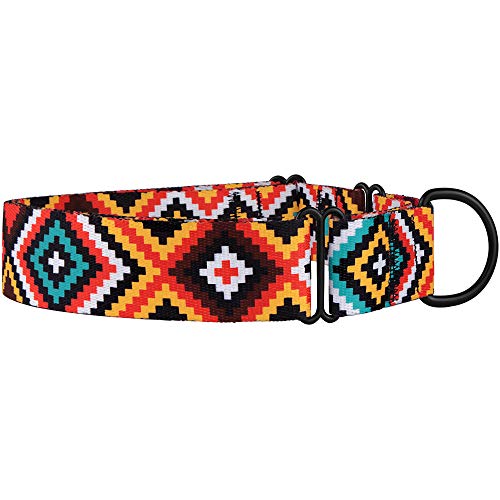Collardirect Aztec Martingale Collars For Dogs Heavy Duty Tribal Pattern Safety Nylon Training Collar Large Medium Small (Aztec Sunset, L, Neck Size 15"-20") #TOP3