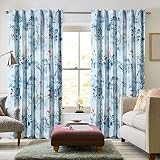 Tribeca Living Luxury Printed Velvet Room Darkening Window Curtains - 50 x 84-Inch, Iris, 2 Panels (Rod Pocket/Back Tab) (IRISCUR84)