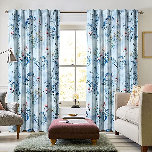 Tribeca Living Luxury Printed Velvet Room Darkening Window Curtains - 50 x 96-Inch, Iris, 2 Panels (Rod Pocket/Back Tab) (IRISCUR96)