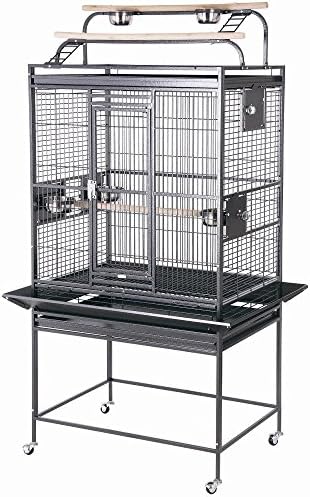 HQ 32x23x64 Double Play Top Bird Cage Black