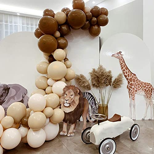 Brown Balloon Arch Kit, 103pcs Dark Brown Balloon Garland with Beige Nude Neutral Cream Different Size Balloons for Birthday Teddy Bear Baby Shower Neutral Woodland Wild One Wedding Party Decoration - Image 3