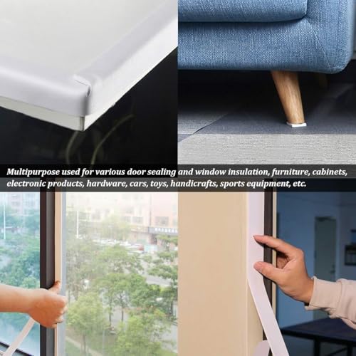 EVA einseitig klebendes weißes Schaumstoffband, Dichtungsstreifen Schaumstoffkissen Schwammband, selbstklebendes Isolationsdichtungsband, einseitiger Dichtungsstreifen, 50mm x 5M (3mm dick)