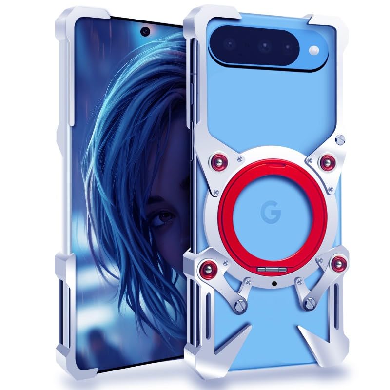 Coque arrière en métal Google Pixel 7 Pro argent protection cadre latéral rock