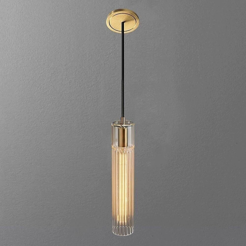 Suspension en cristal et laiton brossé haut de gamme pour salle à manger