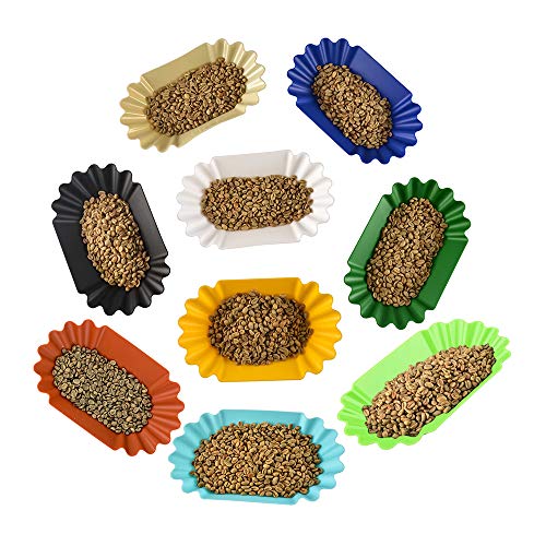 Cafemasy Coffee Beans Cupping Sample Tray Reusable Plastic Plate For Scooping And Weighing Coffee Bean(4Pcs, Capacity Of 450G/15.87Oz Green Coffee Beans) #TOP5