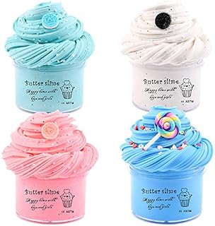 4 Pack Candy Oreo Fluffy Butter Slime Kit, Scented putty Slime for Kids Party Favor, Soft and No-Sticky, Stress Relief Toy for Girls and Boys