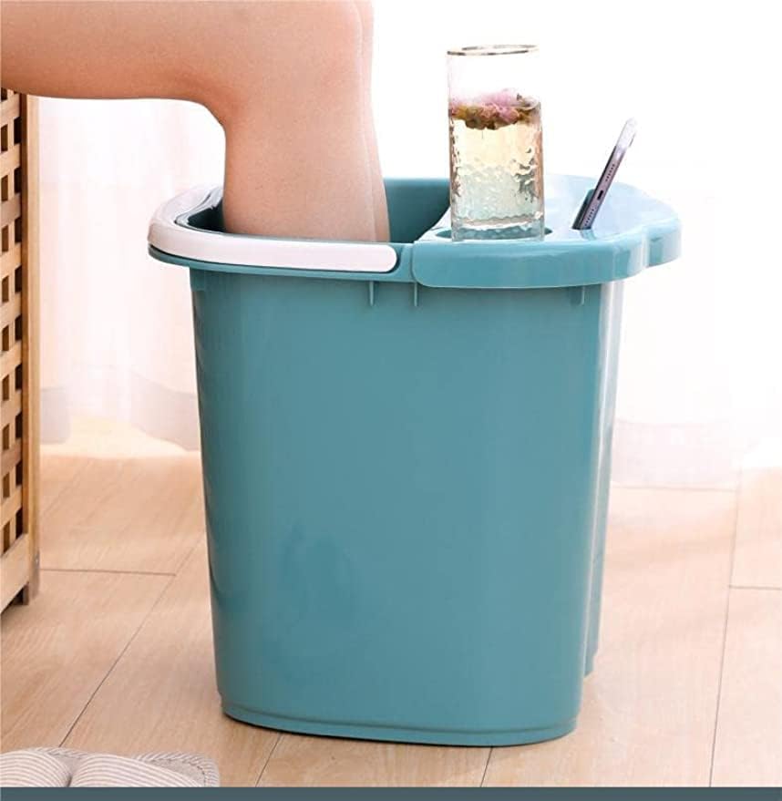 足湯 足湯バケツ フットバス 足湯器 深めのバケツ 足洗い台 ひざ上 ふくらはぎ 保温 プラスチック マッサージ プラス 厚手 家庭用 健康バケツ 足湯バケツ (高い,B)