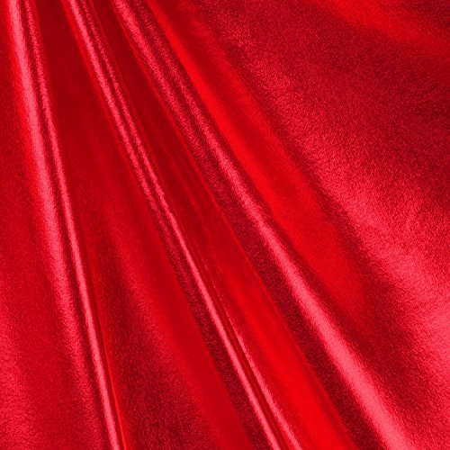 Online Fabric StoreRed Foil Metallic Spandex - by The Yard