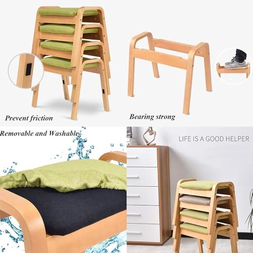Tabouret bas élégant en bois éponge haute résilience