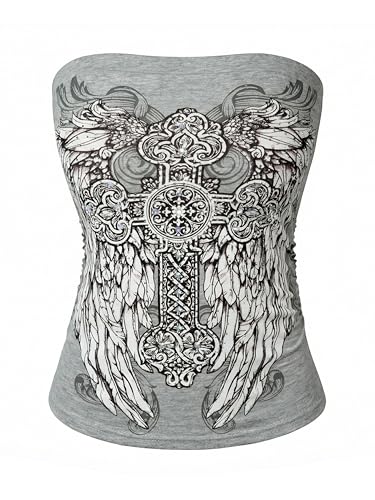 Image of MixMatchy Women's Stretchy Strapless Tube Top Y2K Bandeau Top