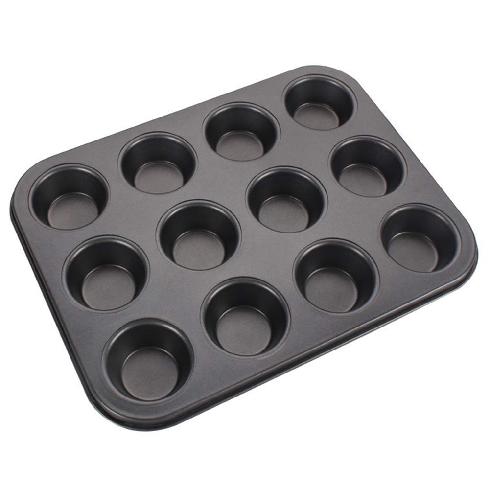 6/12 Holes Square Cupcake Pan Muffin Tray Cupcake Mold Muffin Pan Carbon Steel Baking Pan Non Stick Bakeware Biscuit Pan(12 Holes)