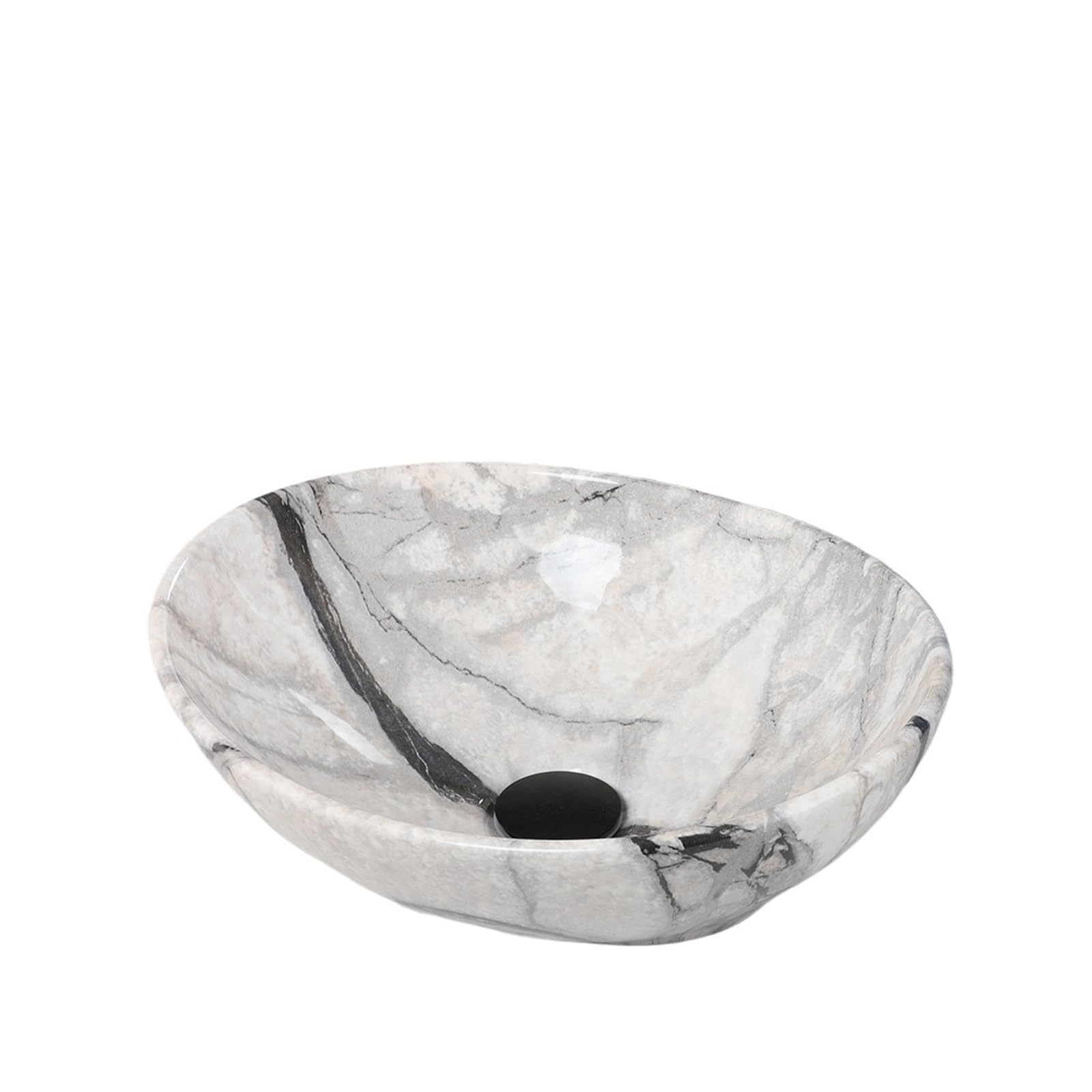 Bathroom Vessel Sink Ceramic Vessel Sinks Oval Bathroom Sink Above Counter Vessel Sink with Faucet and Drain Combo 16 inch Marbling Vessel(Color05)