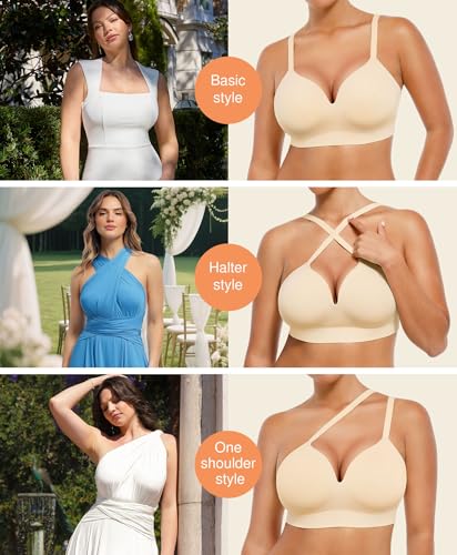 Image of Popilush Bras for Women No Underwire Comfortable Bralettes Plus Size Bra