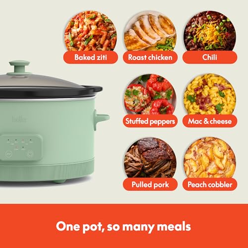 Image of bella SAVOR 6qt Programmable Non-Toxic Slow Cooker, Seaglass