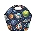 Borsa da pranzo in neoprene coibentata Comic Space Planets Navicelle spaziali Rocket Cartoon di grandi dimensioni Borse pranzo tote rigide termiche riutilizzabili per pranzo Scatole per