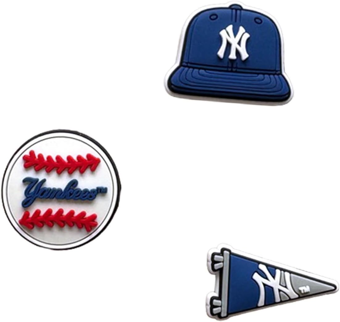 FOCO Choose Your Baseball Team 3 Pack Shoe Decoration Charms Officially Licensed Clip On Footwear Accessories Great Gift for Fans