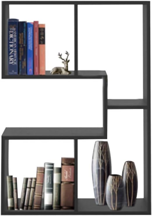Ruication Bookcase Wooden Bookshelf 4 Compartments Storage Organizer Units Modern Cabinets Racks Shelves Standing Shelving for Bedroom Living Room office