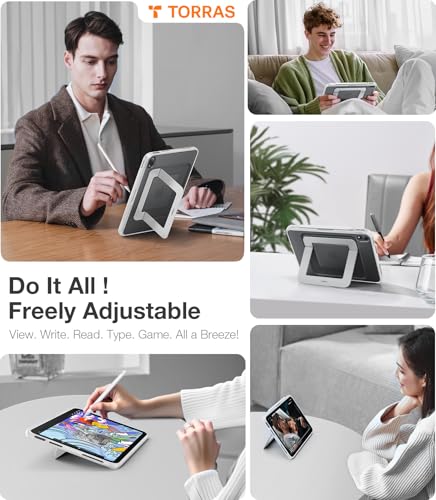 Image of TORRAS Ostand K1 Guardian for iPad Air 11 inch Case M4 /M3 /M2 (2026 /2025 /2024), Ultra Stable Stand, Multiple Adjustable Viewing Angles, Slim Protective Kickstand Cover with Pencil Holder, White