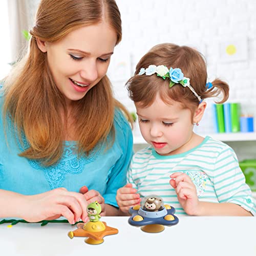 Brinquedos de Cadeira Alta,3 Peças Dinossauro Chick Bear Foguete Bebê Sucção Brinquedo | Brinquedos