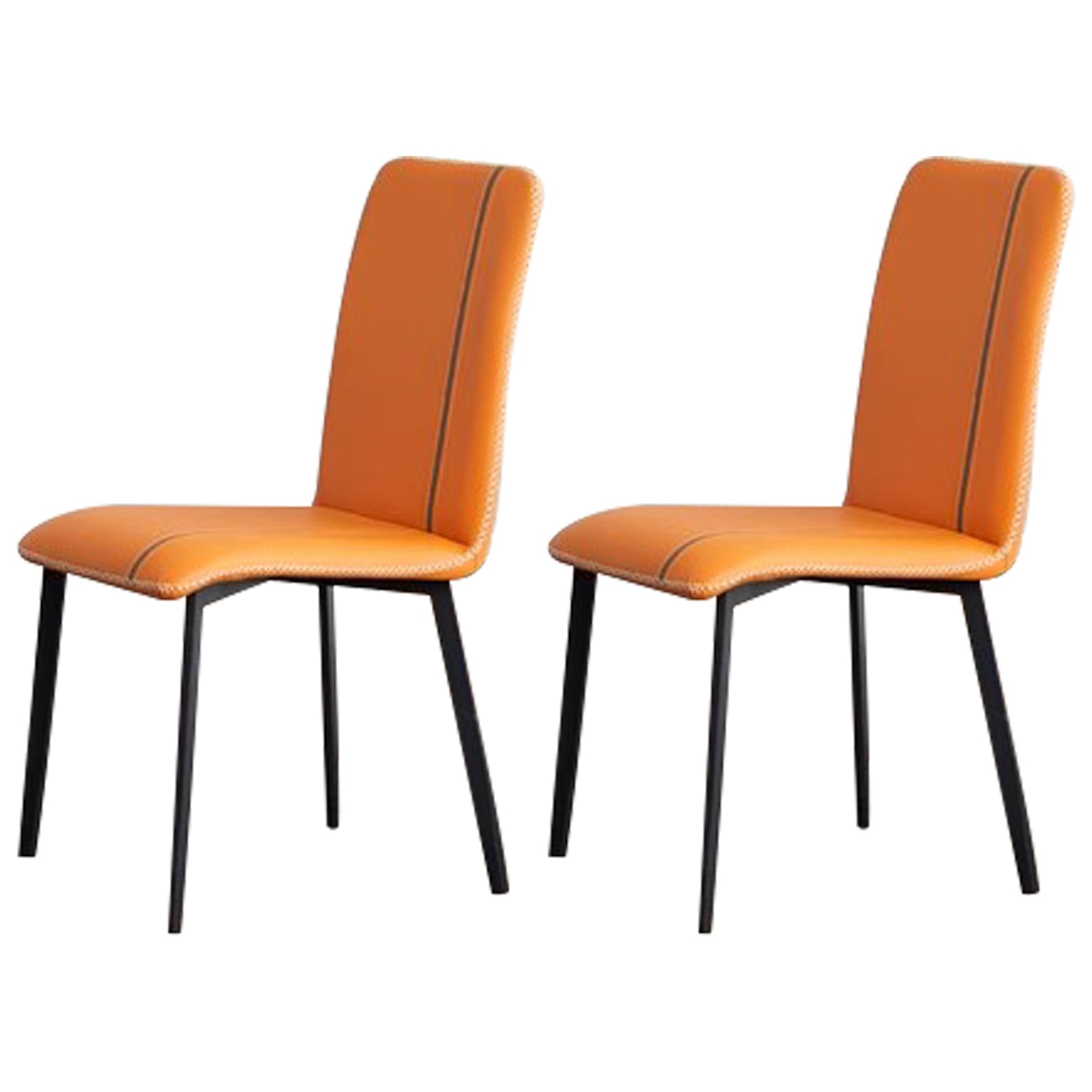 Chaises en cuir synthétique avec coutures élégantes et pieds robustes