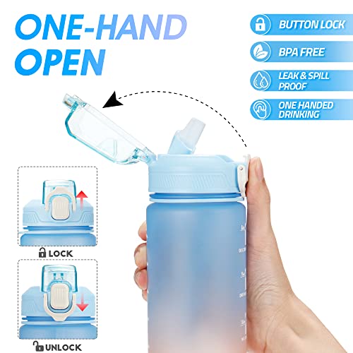 YC Kitchen Water Bottle with Time Marker, 1L Water Bottles with Straw - Image 3