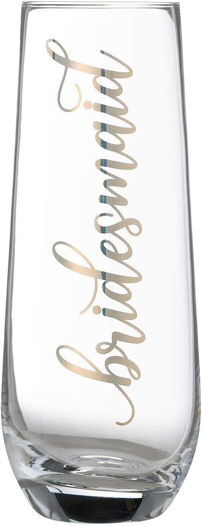 Lillian Rose Gold "Bride" Stemless Champagne Glass