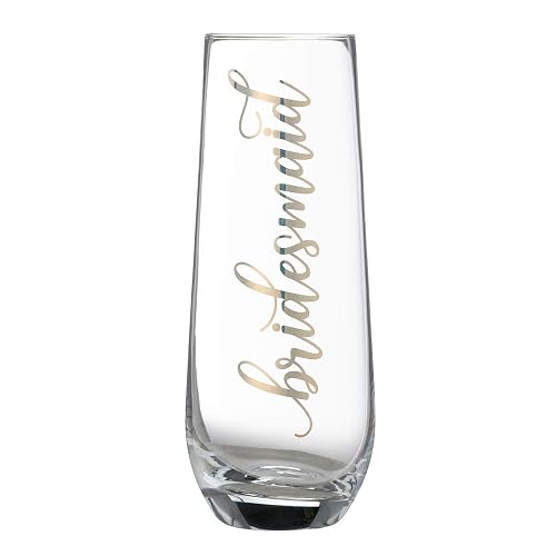 Lillian Rose Gold Bridesmaid Stemless Champagne Glass, Height 5.75"