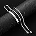 Affolace Mens Bracelet, Dainty Silver Plated Bracelets for Men Non Tanish Fashion Mens Jewelry Simple Cuban Snake Rope Link Bangle Chain Bracelet Mens Accessories 7 In