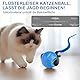 Gofady Katzenball Elektrisch Wiederaufladbar mit Powerball Katze - Interaktiver Spielball für Katzen 360°, Katzenspielzeug Ball Elektrisch mit USB & LED-Leuchten (3 Modes, Blau)