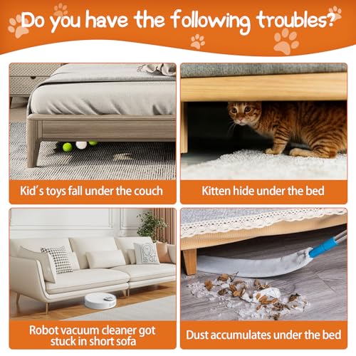 Hiflora 6\" H Under Bed Blocker for Pets, 5-Pack | Prevents Toys & Pets from Going Under Furniture - Stops Dogs & Robotic Sweeper Stuck